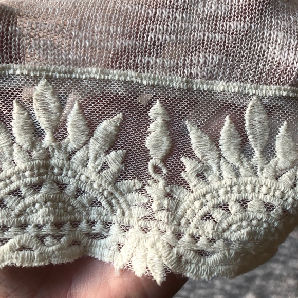 Light Pink Lace Knit Top - Picture 2 of 3
